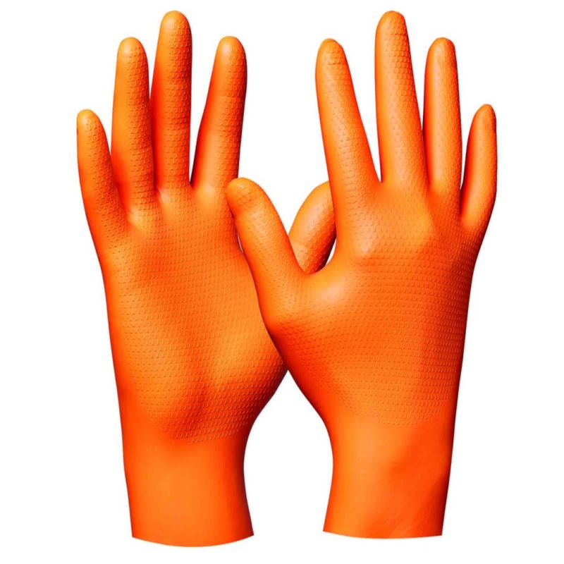 GEBOL-Rukavice jednorázové  ULTRA GRIP  NITRIL (ORANŽOVE) č.L , 50 ks