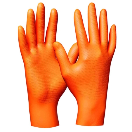 GEBOL-Rukavice jednorázové  ULTRA GRIP  NITRIL (ORANŽOVE) č.L , 50 ks