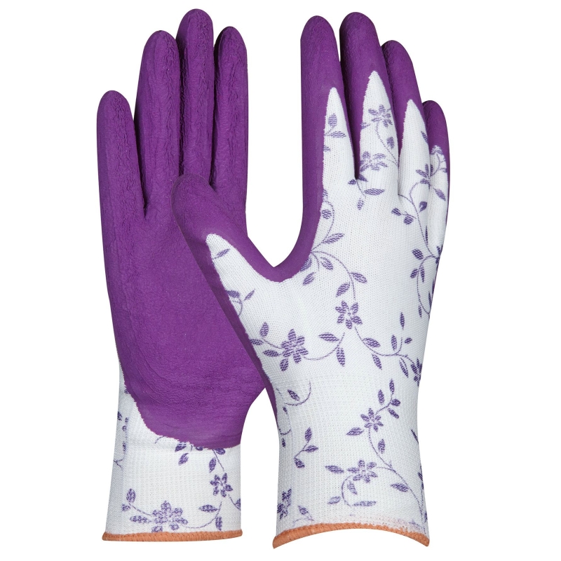 GEBOL-Pracovné rukavice  FLOWER LILA č.7,