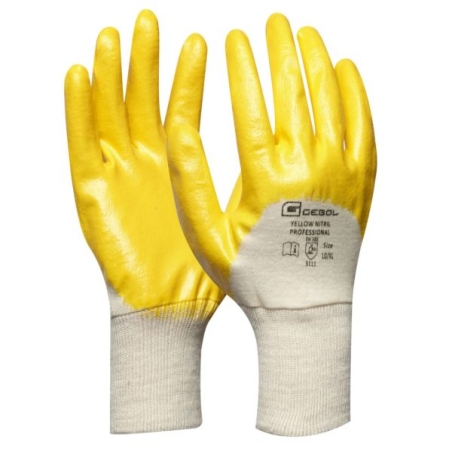 GEBOL-Pracovné rukavice  YELLOW NITRIL PROFI č.8,