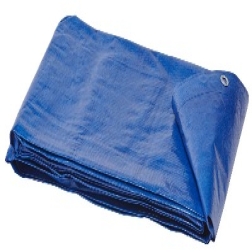 GEBOL-Plachta modrá s hliníkovými očkami 180g/m2  4x5m